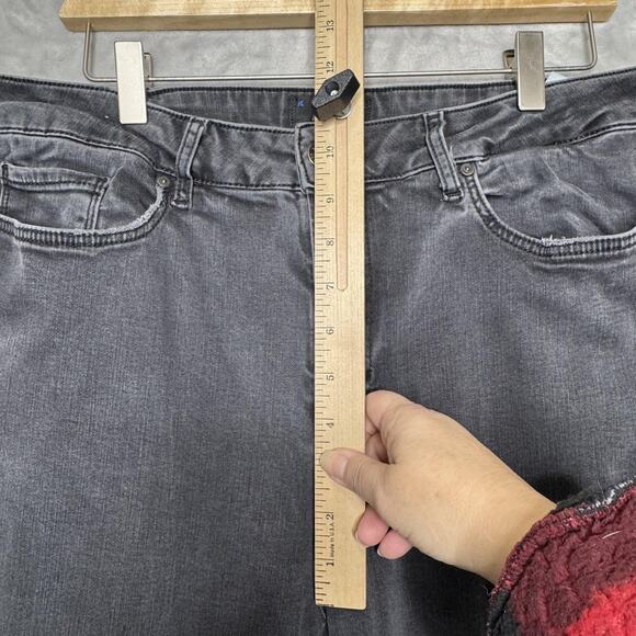 Paige Leenah Jeans Womens 34 Blacktop Destructed Wide Leg High Rise Denim - Picture 9 of 12